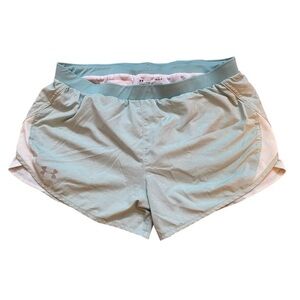Under Armour women’s running shorts turquoise size large